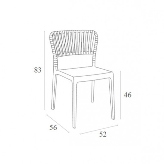 PORTOFINO BLACK ΚΑΡΕΚΛΑ ΠΟΛ/ΝΙΟΥ 52x56x83εκ.