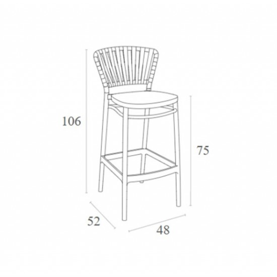 PORTOFINO 75εκ. ΣΚΑΜΠΟ TAUPE ΠΟΛ/ΝΙΟΥ 48x52x106εκ.