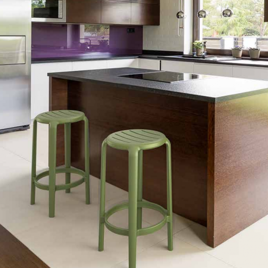 TOM 65εκ. ΣΚΑΜΠΟ OLIVE GREEN ΠΟΛ/ΝΙΟΥ 36X36X65εκ.