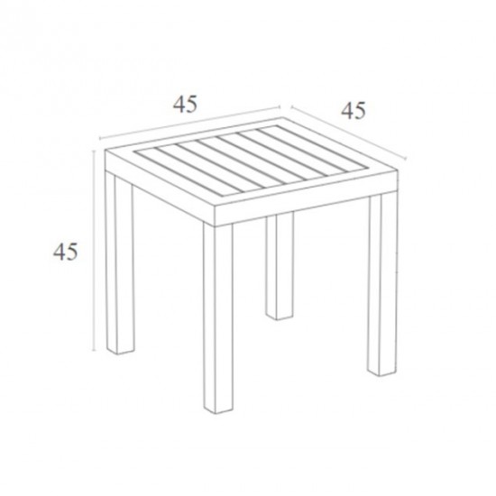 OCEAN TAUPE ΤΡΑΠΕΖΙ ΠΟΛ/ΝΙΟΥ 45x45x45εκ.