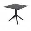 PARIS Τραπέζι Πολυπροπυλένιο Μαύρο 80x80x74εκ.