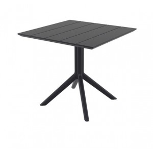 PARIS Τραπέζι Πολυπροπυλένιο Μαύρο 80x80x74εκ.