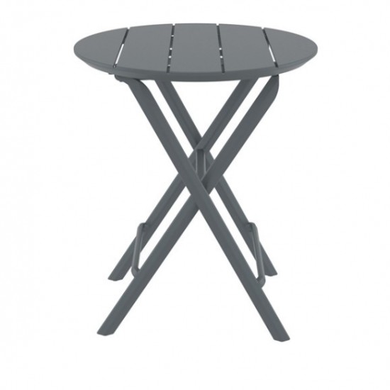 HELEN DARK GREY ΤΡΑΠΕΖΙ ΠΤΥΣ/ΝΟ ΠΟΛ/ΝΙΟΥ Φ60x74εκ