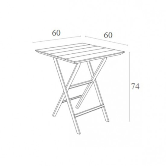 HELEN TAUPE ΤΡΑΠΕΖΙ ΠΤΥΣ/ΝΟ ΠΟΛ/ΝΙΟΥ 60x60x74εκ.