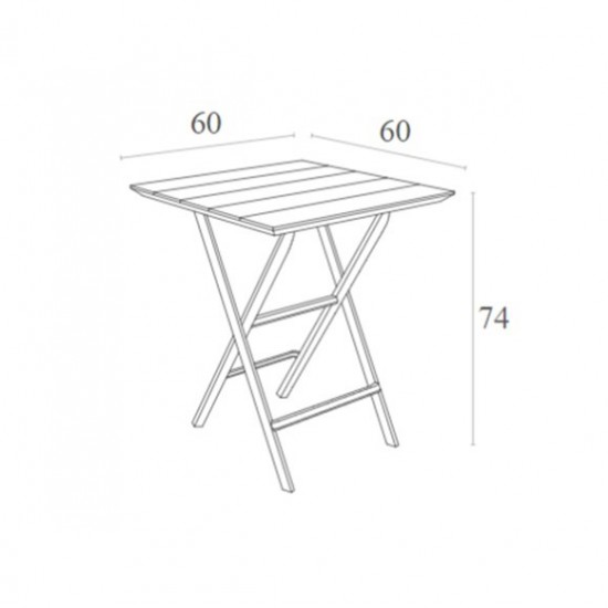 HELEN DARK GREY ΤΡΑΠΕΖΙ ΠΤΥΣ/ΝΟ ΠΟΛ/ΝΙΟΥ 60x60x74εκ.