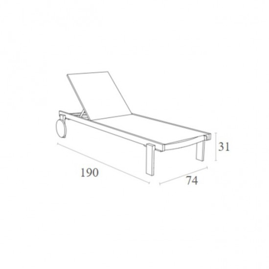 CASABLANCA ΞΑΠΛΩΣΤΡΑ WHITE/WHITE ΑΛΟΥΜ-ΠΟΛ/ΝΙΟΥ 74x190x31εκ.