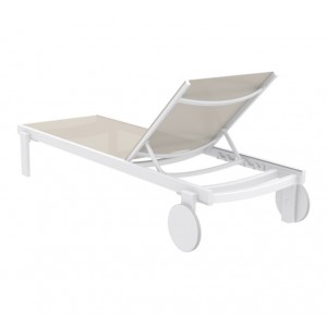 CASABLANCA ΞΑΠΛΩΣΤΡΑ WHITE/TAUPE ΑΛΟΥΜ-ΠΟΛ/ΝΙΟΥ 74x190x31εκ.