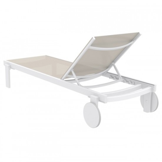 CASABLANCA ΞΑΠΛΩΣΤΡΑ WHITE/TAUPE ΑΛΟΥΜ-ΠΟΛ/ΝΙΟΥ 74x190x31εκ.