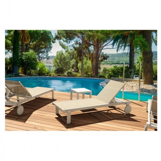 CASABLANCA ΞΑΠΛΩΣΤΡΑ WHITE/TAUPE ΑΛΟΥΜ-ΠΟΛ/ΝΙΟΥ 74x190x31εκ.