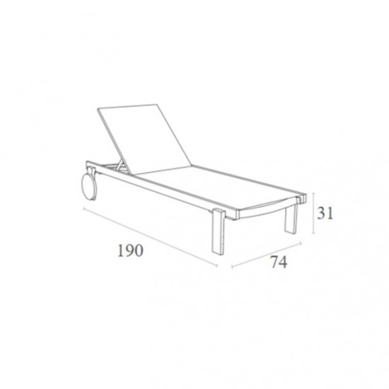 CASABLANCA ΞΑΠΛΩΣΤΡΑ WHITE/TAUPE ΑΛΟΥΜ-ΠΟΛ/ΝΙΟΥ 74x190x31εκ.