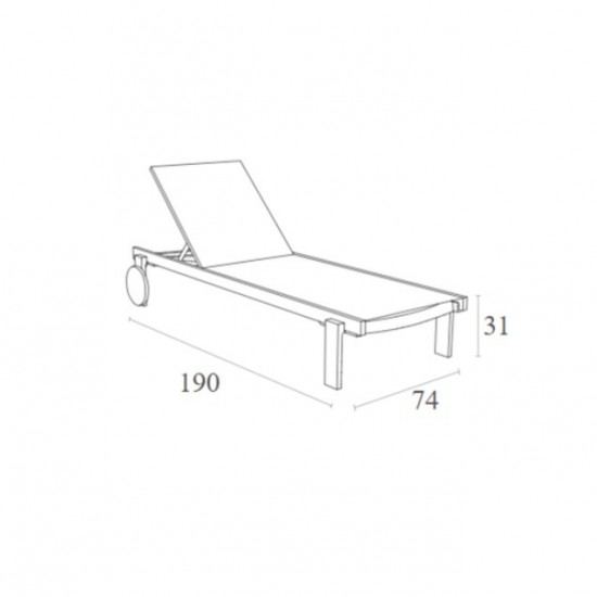 CASABLANCA ΞΑΠΛΩΣΤΡΑ TAUPE/TAUPE ΑΛΟΥΜ-ΠΟΛ/ΝΙΟΥ 74x190x31εκ.
