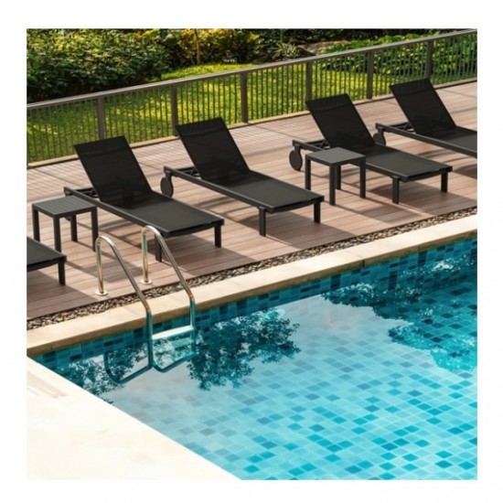 CASABLANCA ΞΑΠΛΩΣΤΡΑ BLACK/BLACK ΑΛΟΥΜ-ΠΟΛ/ΝΙΟΥ 74x190x31εκ.