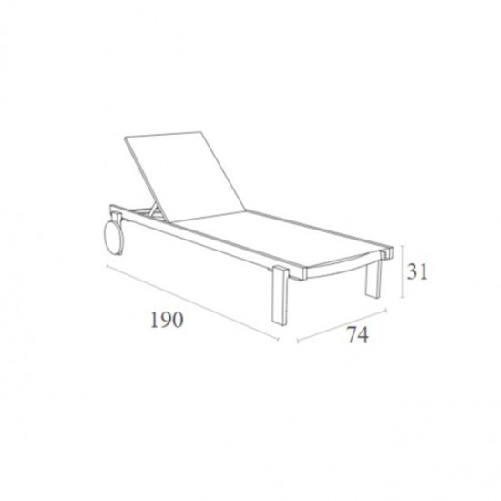 CASABLANCA ΞΑΠΛΩΣΤΡΑ BLACK/BLACK ΑΛΟΥΜ-ΠΟΛ/ΝΙΟΥ 74x190x31εκ.