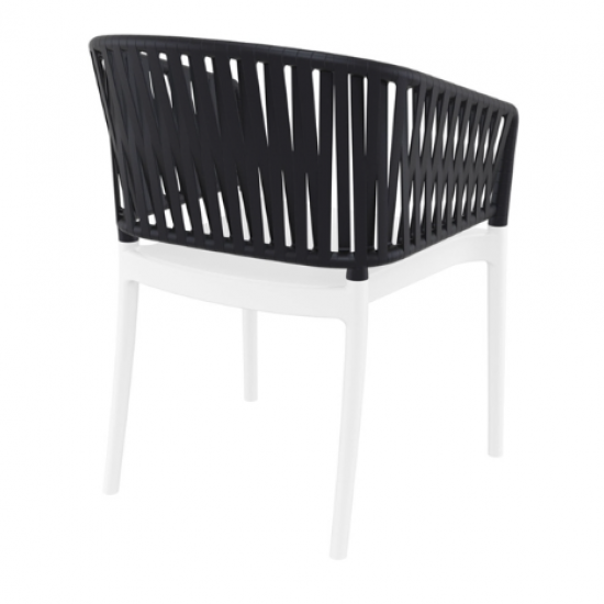 PORTOFINO WHITE/BLACK ΠΟΛΥΘΡΟΝΑ ΠΟΛ/ΝΙΟΥ 58x58x80εκ.