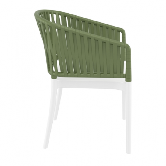 PORTOFINO WHITE/OLIVE GREEN ΠΟΛΥΘΡΟΝΑ ΠΟΛ/ΝΙΟΥ 58x58x80εκ.