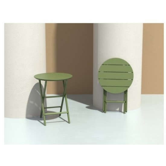 HELEN OLIVE GREEN ΤΡΑΠΕΖΙ ΠΤΥΣ/ΝΟ ΠΟΛ/ΝΙΟΥ Φ60x74εκ