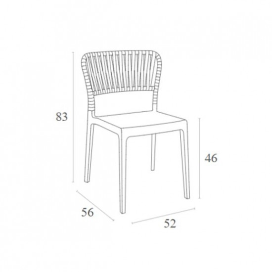 PORTOFINO WHITE ΚΑΡΕΚΛΑ ΠΟΛ/ΝΙΟΥ 52x56x83εκ.