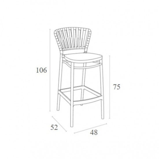 PORTOFINO 75εκ. ΣΚΑΜΠΟ BLACK ΠΟΛ/ΝΙΟΥ 48x52x106εκ.