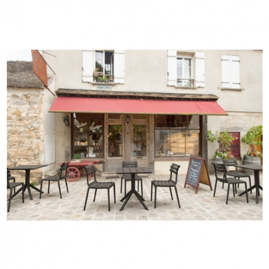 PARIS Τραπέζι Πολυπροπυλένιο Μαύρο 70x70x74εκ.