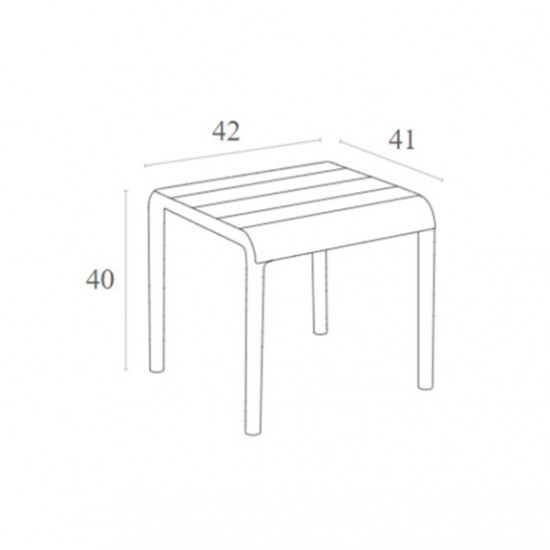 PARIS Τραπεζάκι Πολυπροπυλένιο Μαύρο 42x41x40εκ.