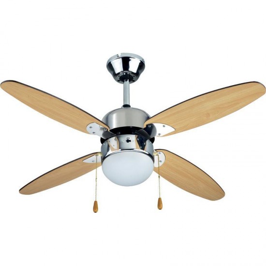 Ανεμιστήρας Οροφής 42'' 105εκ. 1Φως 4Φτερά Οξιά