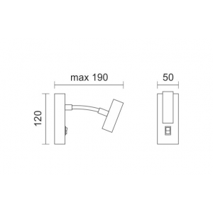 ΑΠΛΙΚΑ ΤΟΙΧΟΥ LED ΕΥΚΑΜΠΤΗ 3W 3000K