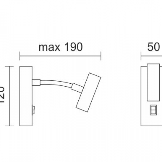 ΑΠΛΙΚΑ ΤΟΙΧΟΥ LED ΕΥΚΑΜΠΤΗ 3W 3000K