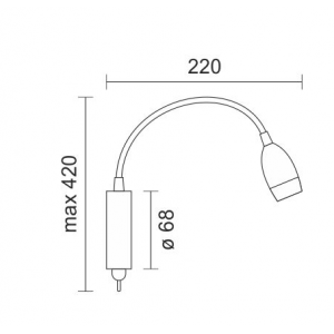 ΑΠΛΙΚΑ ΤΟΙΧΟΥ LED ΕΥΚΑΜΠΤΗ 3W 3000K