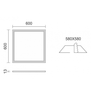 CUBO ΧΩΝΕΥΤO ΠΑΝΕΛ ΟΡΟΦΗΣ LED 40W 3000K ΑΛΟΥΜΙΝΙΟ ΛΕΥΚΟ