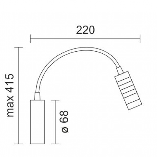 ΑΠΛΙΚΑ ΤΟΙΧΟΥ LED ΕΥΚΑΜΠΤΗ 3W 3000K
