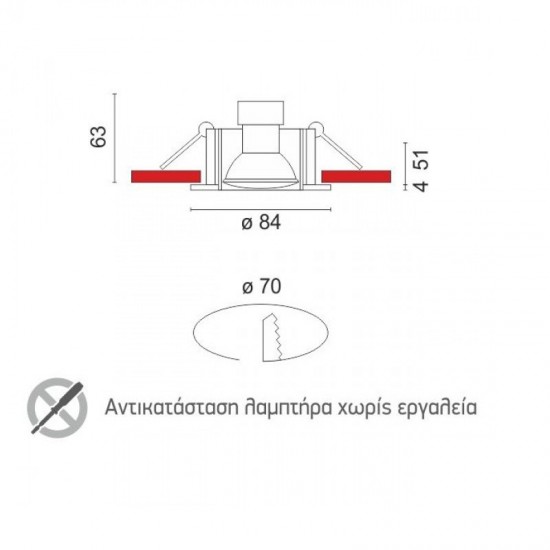 ΣΠΟΤ ΧΩΝΕΥΤO GU10 ΑΛΟΥΜΙΝΙΟ ΝΙΚΕΛ ΜΑΤ
