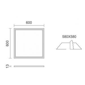 CUBO ΧΩΝΕΥΤO ΠΑΝΕΛ ΟΡΟΦΗΣ LED 40W 4000K ΑΛΟΥΜΙΝΙΟ ΛΕΥΚΟ
