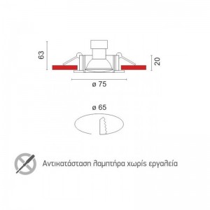 MINI ΣΠΟΤ ΧΩΝΕΥΤO ΑΛΟΥΜΙΝΙΟ ΛΕΥΚΟ GU10