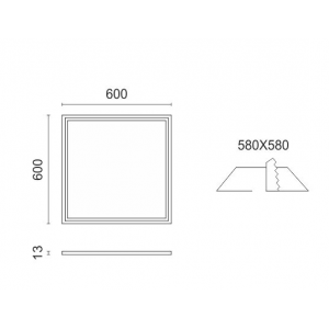 NINO ΧΩΝΕΥΤO ΠΑΝΕΛ ΟΡΟΦΗΣ LED 45W 3000K ΑΛΟΥΜΙΝΙΟ ΝΙΚΕΛ