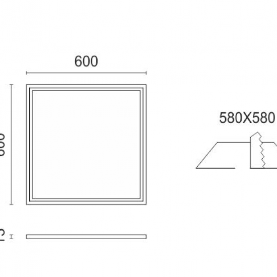NINO ΧΩΝΕΥΤO ΠΑΝΕΛ ΟΡΟΦΗΣ LED 45W 3000K ΑΛΟΥΜΙΝΙΟ ΝΙΚΕΛ