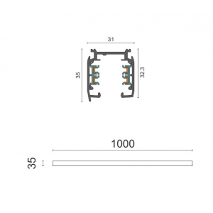 ΡΑΓΑ ΓΙΑ ΣΠΟΤ 1 ΜΕΤΡΟ ΑΛΟΥΜΙΝΙΟΥ ΛΕΥΚΟ 
