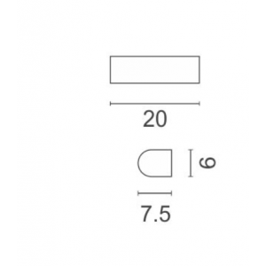 Glass Φωτιστικό Λουτρού Μονόφωτο 20x7,5x9cm