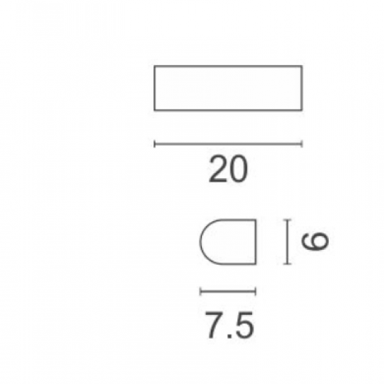 Glass Φωτιστικό Λουτρού Μονόφωτο 20x7,5x9cm
