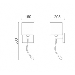 ΑΠΛΙΚΑ ΤΟΙΧΟΥ E27 ΜΕ LED SPOT 3W 3000K