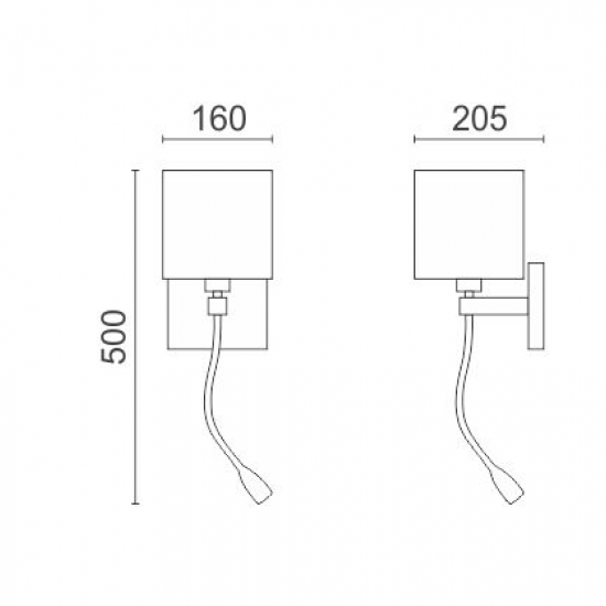 ΑΠΛΙΚΑ ΤΟΙΧΟΥ E27 ΜΕ LED SPOT 3W 3000K