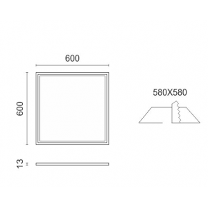 NINO ΧΩΝΕΥΤO ΠΑΝΕΛ ΟΡΟΦΗΣ LED 45W 4000K ΑΛΟΥΜΙΝΙΟ ΝΙΚΕΛ
