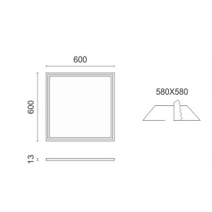 NINO ΧΩΝΕΥΤO ΠΑΝΕΛ ΟΡΟΦΗΣ LED 40W 4000K ΑΛΟΥΜΙΝΙΟ ΝΙΚΕΛ 