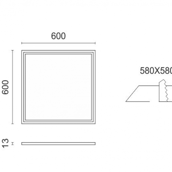 ΧΩΝΕΥΤO ΠΑΝΕΛ ΟΡΟΦΗΣ LED 40W 6000K