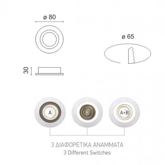 MILL ΧΩΝΕΥΤΟ LED ΟΡΟΦΗΣ 6W 4000/3000K ΑΛΟΥΜΙΝΙΟ ΛΕΥΚΟ