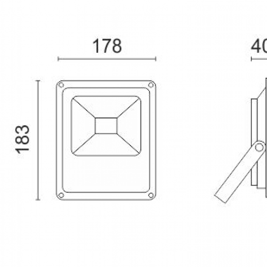 ΠΡΟΒΟΛΕAΣ LED SLIM SMD 20W 3000K