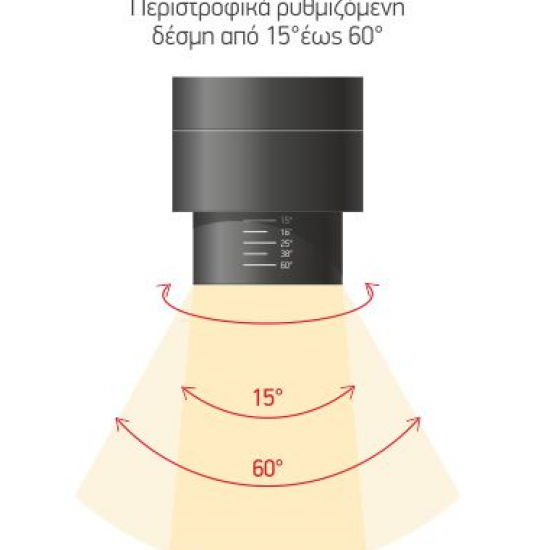 ΚΡΕΜΑΣΤΟ SPOT LED ΡΥΘΜΙΖΟΜΕΝΗΣ ΔΕΣΜΗΣ 15W 3000K
