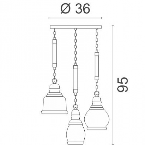 Cup Κρεμαστό Πολύφωτο Φωτιστικό