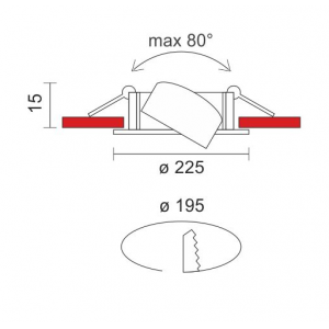 DOWN 3 ΣΠΟΤ ΧΩΝΕΥΤΟ ΟΡΟΦΗΣ ΡΥΘΜΙΖΟΜΕΝΟ 30W COB LED 