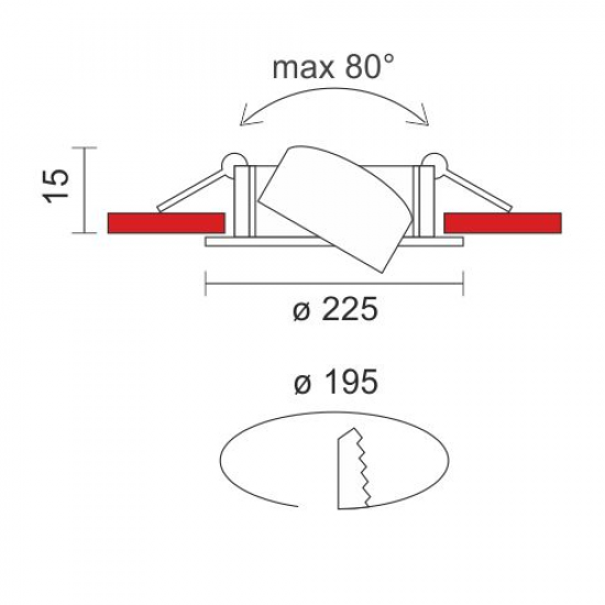 DOWN 3 ΣΠΟΤ ΧΩΝΕΥΤΟ ΟΡΟΦΗΣ ΡΥΘΜΙΖΟΜΕΝΟ 30W COB LED