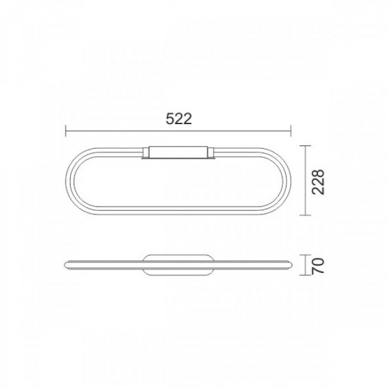 Circle Φωτιστικό Λουτρού Led 52,2x22,8x7cm